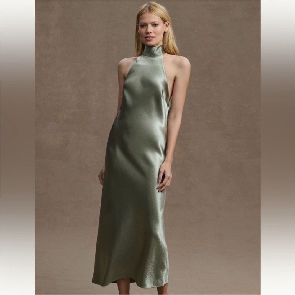 Sachin and Babi High Neck bridesmaid wedding guest dress maxi green - Picture 1 of 3